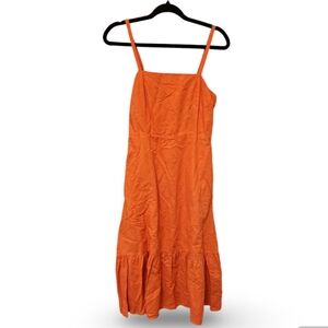 GAP Orange Tiered Midi Sundress with Ruffles